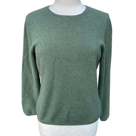 Charter Club 100% Cashmere Sweater Moss Green Old Money Quiet Luxury Capsule-L - Picture 1 of 7